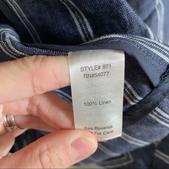 •SOLD• CAbi #871 Nautical Striped Linen Blazer - Picture 6 of 6